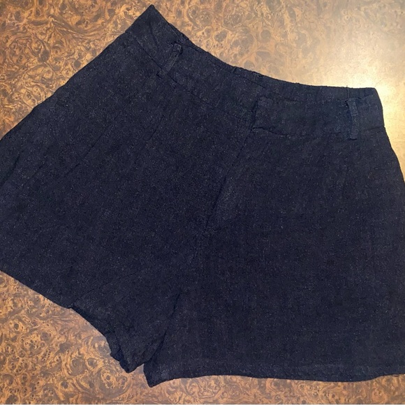 ASOS Stradivaruis Linen Blend Shorts in Black - size 6 - Picture 1 of 6